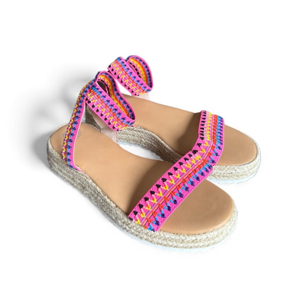 Wonder Nation Pink and Orange Embroidered Sandals
